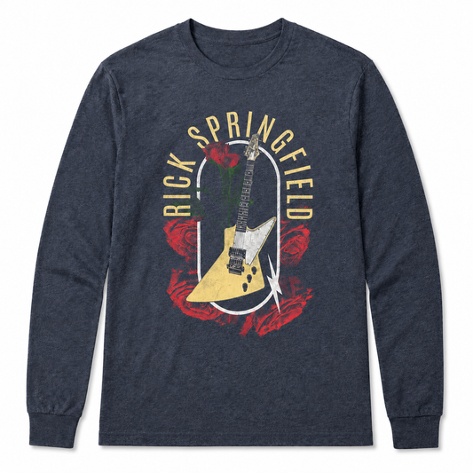 Rick Springfield Guitar & Roses Long Sleeve T-shirt